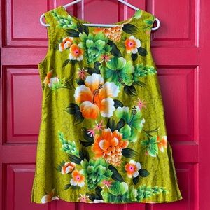1960 Hawaiian Penney’s floral print mod style tank shirt